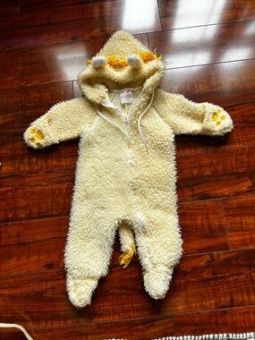 OBion Vintage Baby 0-9 Months Yellow Lion Fur Costume Onesie
